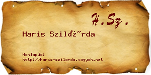 Haris Szilárda névjegykártya